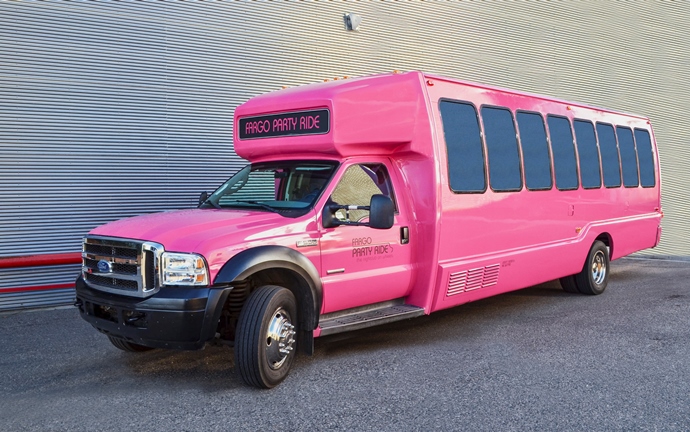 Fargo Party Ride's Pink Party Bus